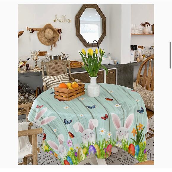 Easter One Of The Kind  Kitchen Dining Tablecloth Square 60 x 60 - Picture 3 of 11
